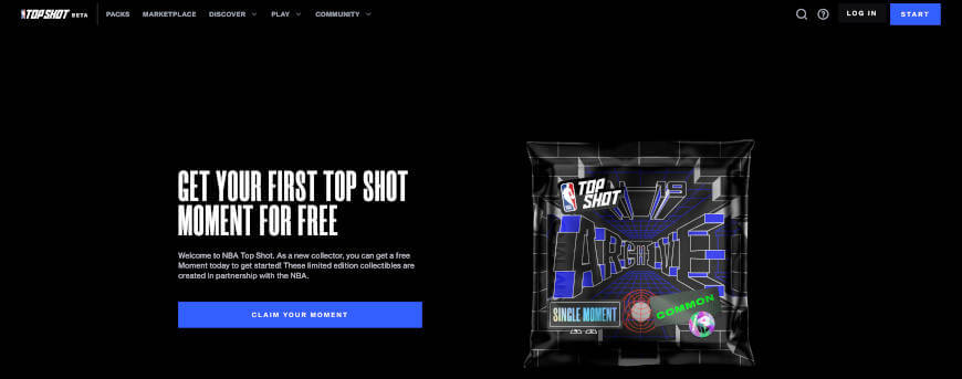 NBA Topshot Webseite