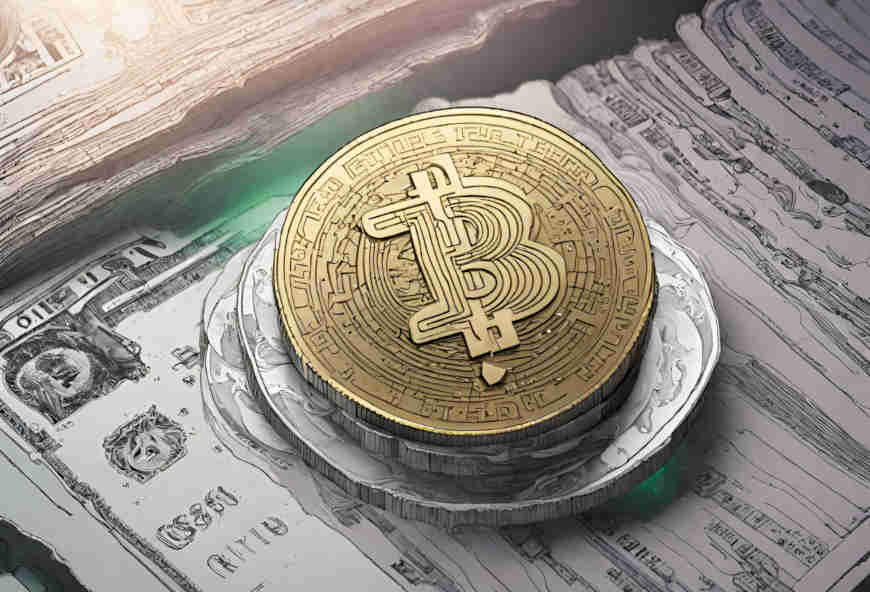Bitcoin auf US-Dollar-Noten