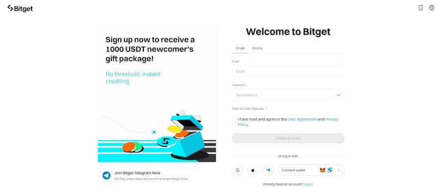 how to create an account on bitget